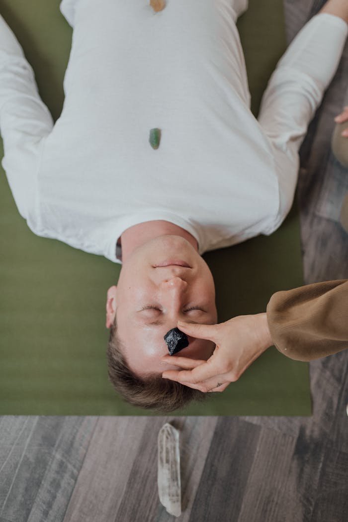 Man During Lithotherapy